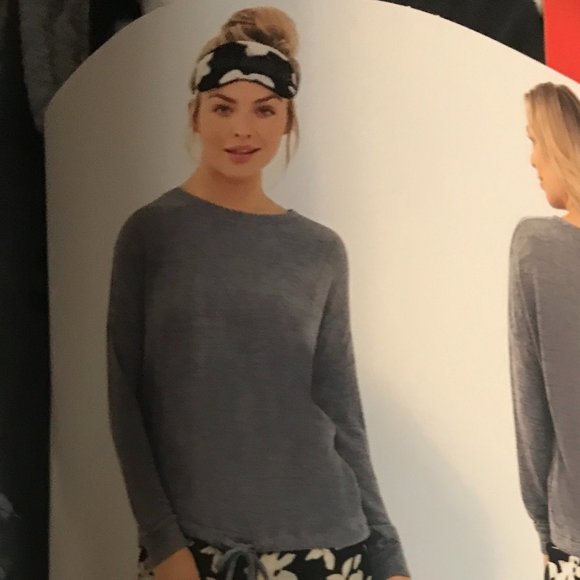 Three dots velour pajama set top jogger eye mask - Picture 12 of 16